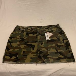 Plus size camo denim skirt